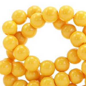 Opaque glass beads 4mm spectra yellow, 40 pieces
